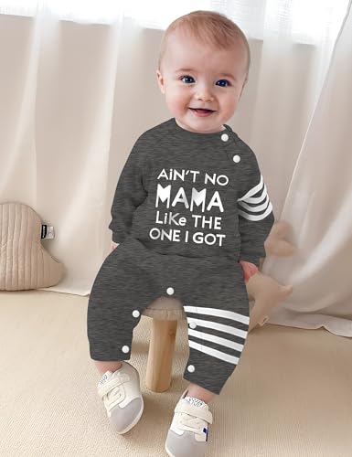 Baby Boy Clothes Infant Mamas Print Romper Stripe Sleeve Outfits Fall Winter Baby Clothing Jumpsuit4