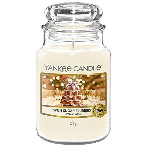 Yankee Candle Scented Candle Spun Sugar Flurries Large Jar Candle Snow Globe Wonderland Collection Burn Time: up to 150 Hours