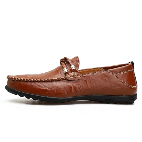 Men's Driving Loafers Soft Penny Loafers Leather Slip-On Moccasins with Handcrafted Stitched Detailing Black Lightweight Boat Shoes2