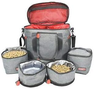 Magnet & Steel 810005 Kong Travel Bag, Grey & Red - 5 Piece