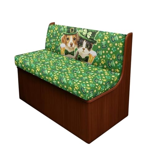 Reanaysto Rv Dinette Cushion Covers Set of 2 St. Patrick's Day Dog Cat Camper Accessories Sturdy Furniture Covers for Sofa and Loveseat Perfect for Home with Kids and Pets