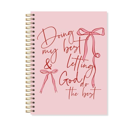 OSLYSOF Pink Coquette Bow Christian Spiral Notebook, Doing