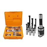 ALL-CARB 2 Inch Boring Head R8 Shank 9Pcs Boring Bars 1/2 Inch Carbide Boring Bar Set Boring Head Milling Set