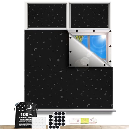 La mejor comparación de Persianas de Papel disponible en línea. 42 MCSWKEY Persianas Opacas para Ventanas, 145 x 250cm Persianas Opacas Portátiles Pegadas con Bolsa, Regla y Cintas Adhesivas, Cortinas para Ventanas con Ojales de DIY Viaje