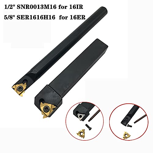Zouzmin 1/2 Inch 5/8 Inch Boring Bar Snr0013M16+Ser1616H16 Lathe Internal Threading Inserts Turning Tool Holder thumb #2