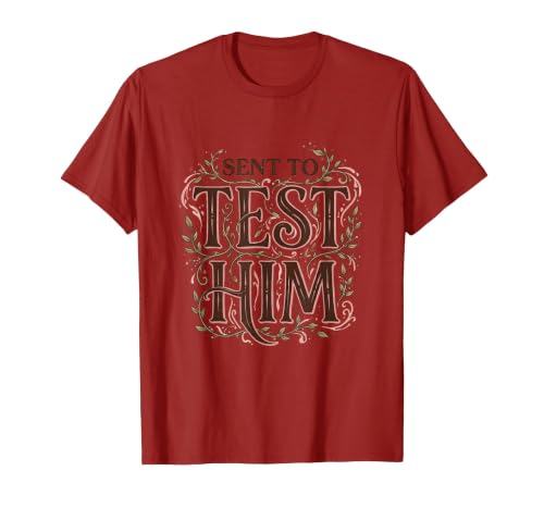 On My Husband's Last Nerve Sent To Test Him T-Shirt, Men, Cranberry Red, 3X-Large
