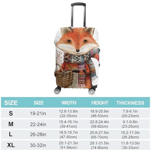 Travel Luggage Cover Elastic Suitcase Protector Anti-Scratch Washable Fox Holding Basket Luggage Sleeve Tsa Approved Carry on Covers Baggage Cover Fits 18-32 Inch Luggages2