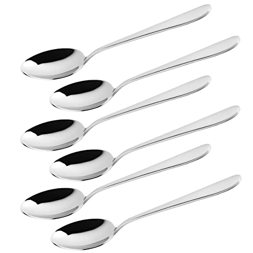 CAMRI Spoon Set – Dinner Spoons Set of 6,Stainless Steel, Mirror Polish, Silver, Dishwasher Safe,18.54 cm / 7.3 in (C61)