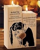 💟【HOCHWERTIGE GRAVUR】Die hochwertige drucken und das einzigartige Design machen diese Kerzenhalter für lange Zeit zu einem echten Hingucker. Verblasst nach der UV-Druck nicht, der Text wird korrekt angezeigt, das Bild ist reich an Details.