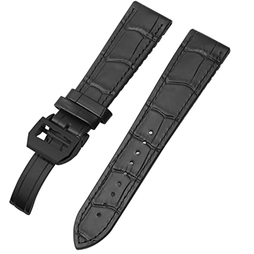 Bracelet de montre 22mm cuir véritable alligator et silicone pour Pilot Mark