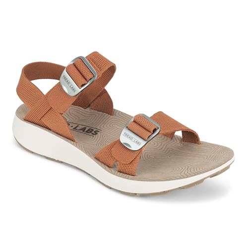 Image of Tread Labs Women's Salinas Comfortable Lightweight Arch Support Sandals for Walking, 8, Apricot