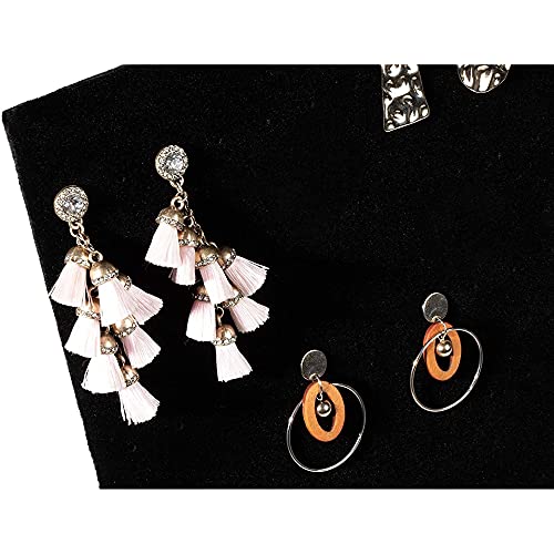 image for Genie Crafts Earring Holder - Velvet L-Shape Earring Display Stand, Or