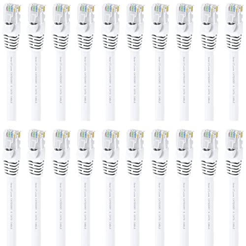 GearIT Cat 6 Ethernet Cable 10 ft (20-Pack) - Cat6 Patch Cable, Cat 6 Patch Cable, Cat6 Cable, Cat 6 Cable, Cat6 Ethernet Cable, Network Cable, Internet Cable - White 10 Feet