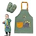 1 Stück Kochschürze Kinder, Schürze Wasserdicht Kinder, Kinderschürze mit ärmel and Tasche, Arbeitsschürze Kinder für Basteln, Malen, Backen und Kochen, Geeignet für Kinder im Alter von 3-6 Jahren