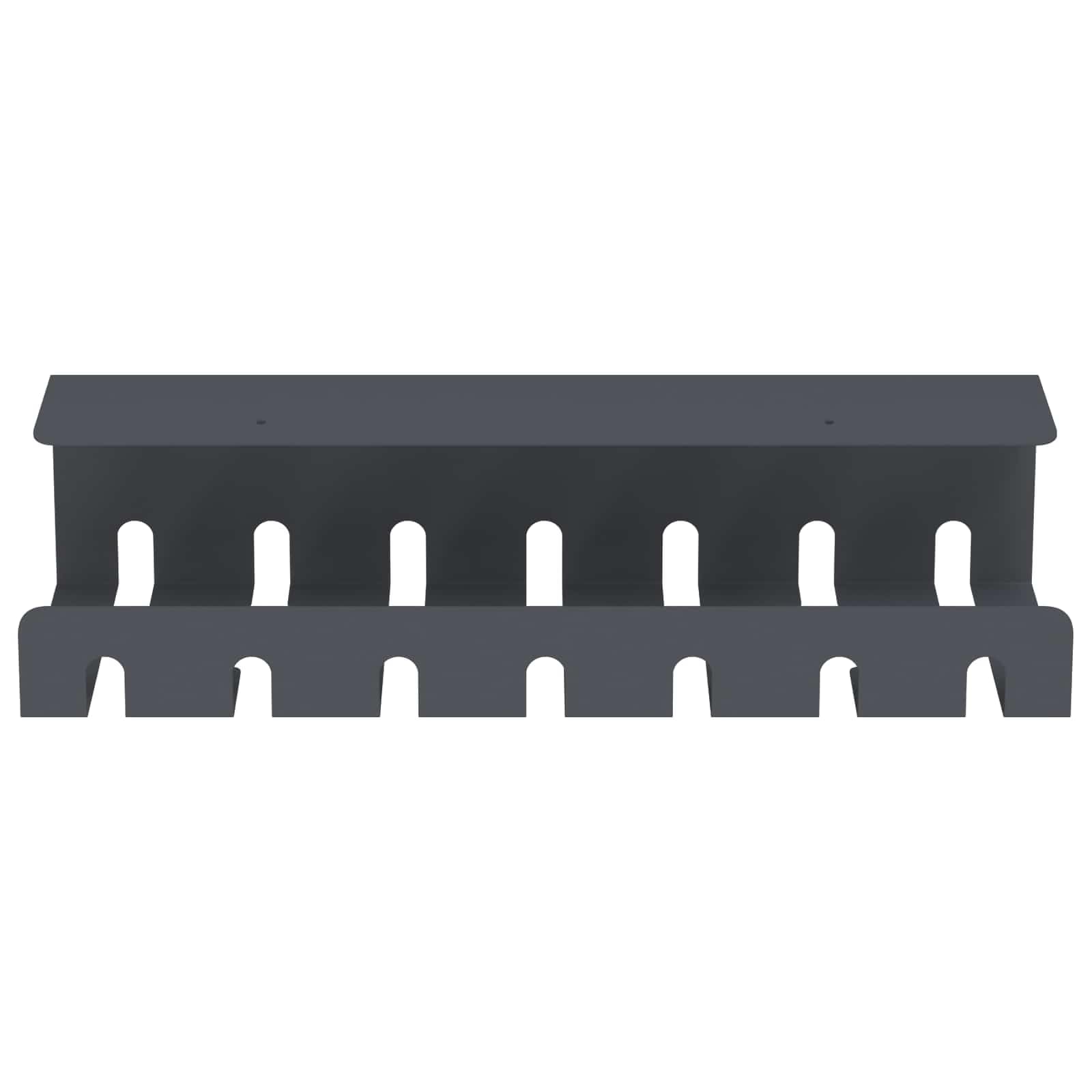 Gestión de cables debajo del escritorio, juego de 2 canaletas de cables de acero con recubrimiento en polvo, soporte para cables para organizar el trabajo, antracita 43 x 10 x 10 cm