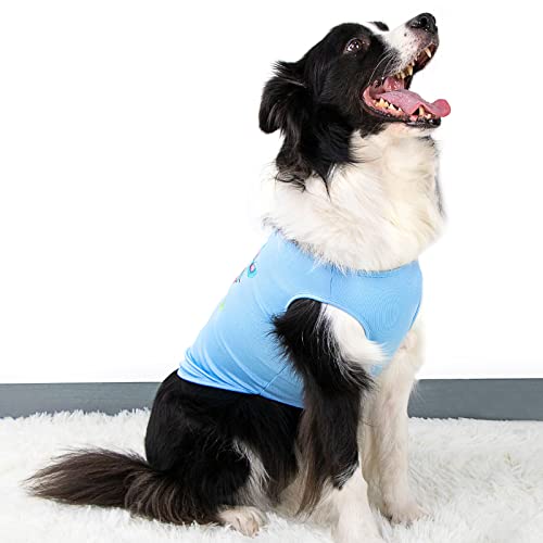 Dog Easter Day Shirts Costume - Funny Rabbit Printed Dog Tank Top Breathable Puppy T-Shirt For Holiday Party(Medium,Pink2+Blue) #TOP6