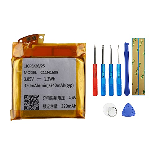 Swark Akku C11N1609 Kompatibel mit ASUS ZenWatch 3 (WI503Q) Smartwatch with Tools Cover