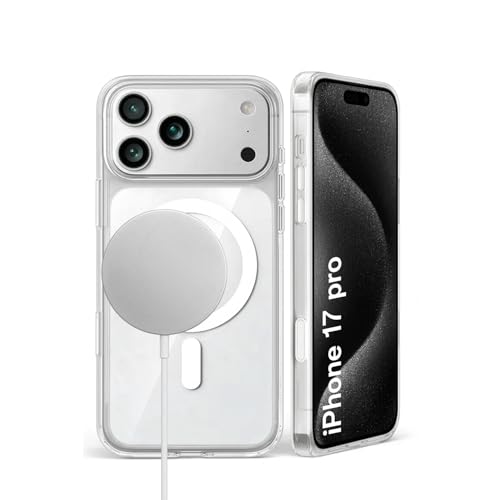 Not Greedy Magnetic Clear Case for iPhone 17 pro | Ultra Slim Transparent Protective Phone Cover | Strong Magnetic Charging Ring, Soft, Flexible, Shockproof, Anti Scratch, Crystal Clear Back Cover