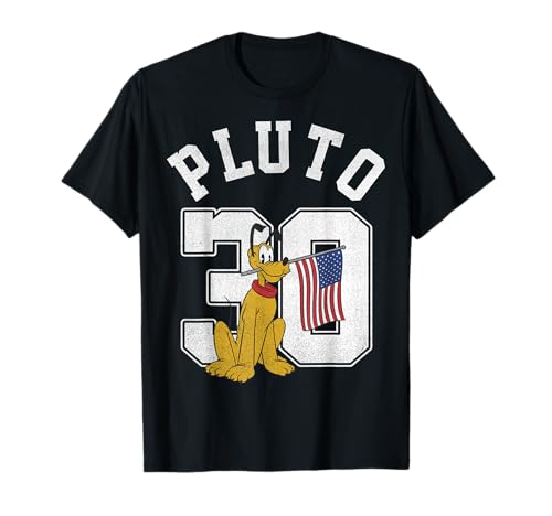 T-shirt Pluto Disney style universitaire et drapeau américain pour homme et femme