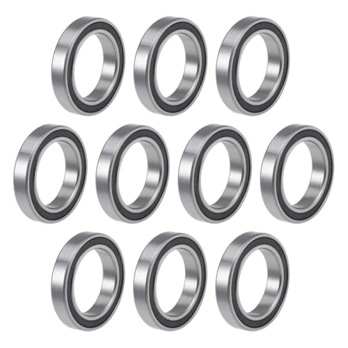 TOP-VIGOR 10Pcs 6805-2RS Deep Groove Ball Bearings, Z2 25mm x 37mm x 7mm Double Sealed Industrial Bearings, Chrome Steel Skateboard Bearings for Electrical Instrument Equipment