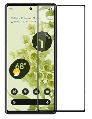 Image of Tempered Glass Screen Protector Compatible for Google Pixel 6 with Edge to Edge Coverage and Easy Installation Kit, Pack of 1, Black