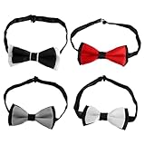 Cabilock 4 Stück Verstellbare Fliegen für Kleine Hunde aus Band Modische Haustier Bowties zur Täglichen Dekoration für Welpen und Hunde