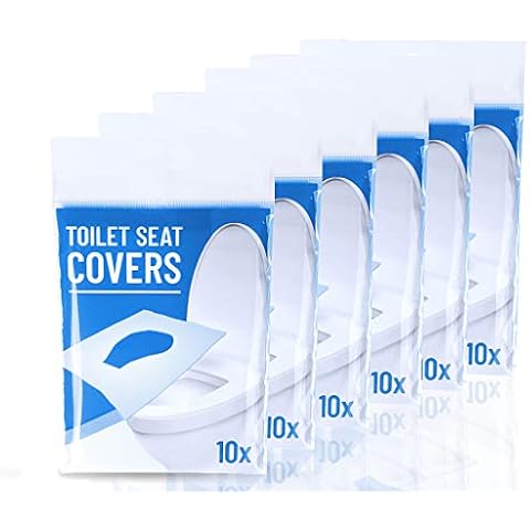 60PCS Flushable Paper Toilet Seat Covers, Disposable Toilet Seat Cover, Use in Travel or Public Toilets Use Cover
