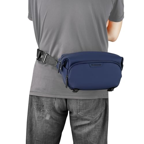 Image of Vanguard VEO Lite W3L Camera & Everyday Waist Pack (Navy) - 3L Capacity, Fits Mirrorless Camera + Accessories, Tripod Strap, Adjustable Wear, Easy-Clean Water-Resistant Design