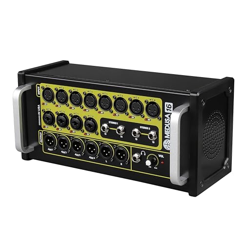 PSG AUDIO Medusa 16 Portable 16-Channel 4-Aux Out Portable Digital Mixer IP Control for iPad, Android Tablet, PC, Laptop, with Integrated Wi-Fi, 4 built-in effect engine (Designed in USA)