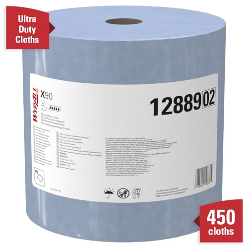 Image of WypAll PowerClean X90 Ultra Duty Cloths, Jumbo Roll, 450 Towels (12889)