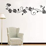Materiale: vinile (PVC) Vinile Nero Fiori Blossom Vine Wall Sticker Murale Decal Home Soggiorno Frigo Decor Delizioso Wall Art Murale W304FL