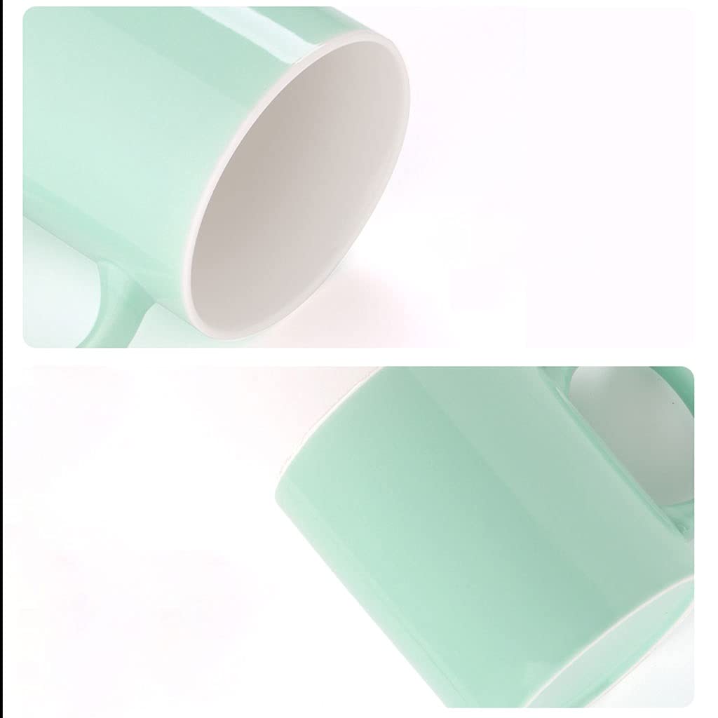 Generic Tazas de Café de Cerámica de Color, Juegos de Cerámica de Fondo Plano, Tazas de Café Multicolor Brillantes/Verde + Amarillo/330 Ml