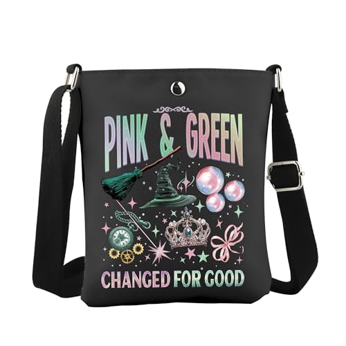 WCGXKO Musical Witch Inspired Crossbody Bag Changed for Good Witch Fan Gift Musical Gift Evil Witch Merch