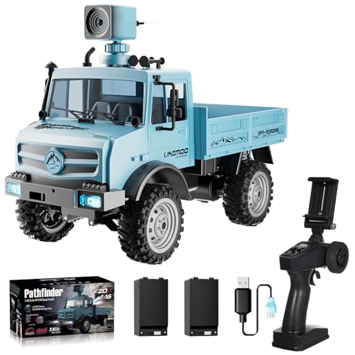 Hylukon 1:16 Scale Remote Control Trucks, 2.4GHz RC Car with 720P Camera, 20km/h High Speed Full...