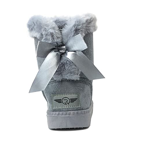 Image of REDVOLUTION Kids Boots Toddler Girls Cute Butterfly Bow | PomPom PU leather Boot (Toddler /Small Kid)