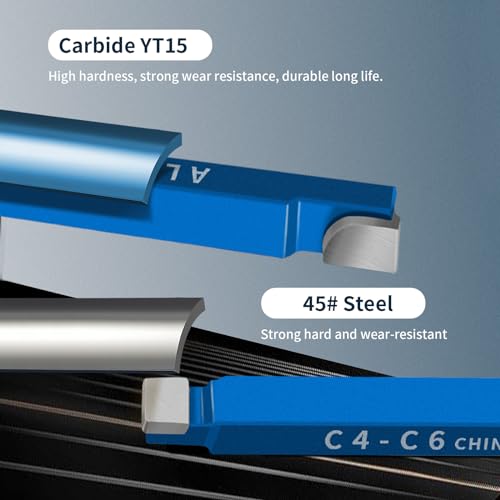 Haowosi 10Pcs 1/4 Inch Metal Lathe Cutting Tools,C-6 Carbide Tip Cutter Tool Bit Cutting Set,Milling Welding Bit Lathe Cutting Tool Kit thumb #6