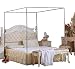 KingKara Canopy Bed Mosquito Netting Stainless Steel Frame/Post FULL/QUEEN Size