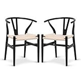 POLY & BARK Weave Dining Chair Set of 2 in Black