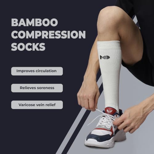 Image of Mint & Oak Bamboo Compression Socks For Men & Women, Sports Socks - Odour Free & Superior Grip, Running, Hiking, Cycling, Boosts Blood Circulation & Recovery