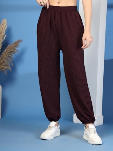 Image of UZARUS Women's Ultra-Soft Baggy Fit /Relaxed Fit Joggers with Side Pockets & Gripped Hem