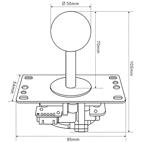 Image of SANWA JLF-TP-8YT Arcade Joystick (Red Ball Top) - Premium, High Precision, Responsive Controls, Multi-Platform Compatible - Ideal for Gaming Enthusiasts, for Arcade Jamma Game 4 & 8 Way Adjustable