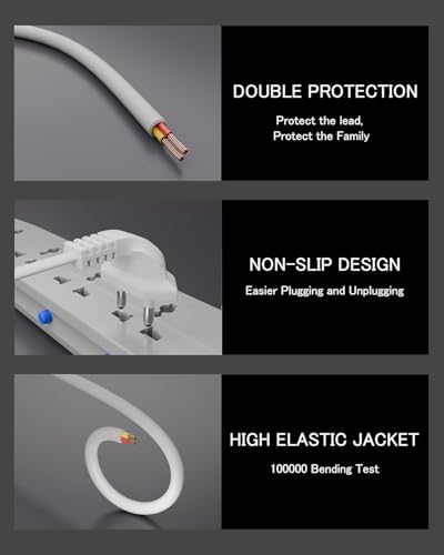 Image of TECH-X 3Meter 2-pin L-Shape Universal Replacement AC Power Cord Cable Wire for LED TV, Printer, Laptop PC Notebook Computer, Tape Recorder, Camera White