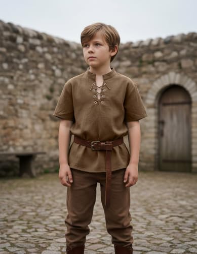 Disfraz Medieval Niño Viking Pirata Renacentista Camisa miniatura 2