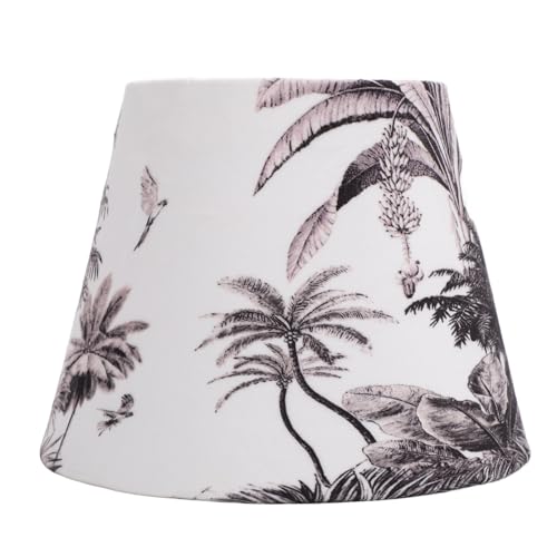 E14/E27 Pantalla de Lampara, Pantalla de Tela de Terciopelo Decorativa Barril de Reemplazo para Lámpara de Pared Vertical, Lámpara de Mesa, 11x17x13cm(Selva Tropical)