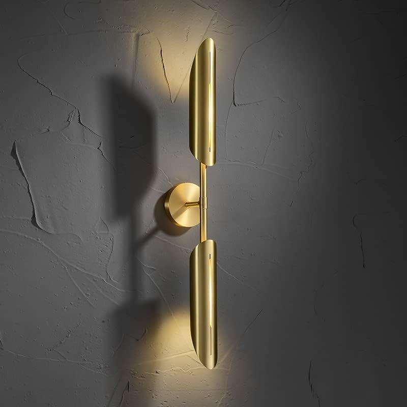 Image of Modern Wall Sconce Light, Sleek Gold Metal Design with Curved Cylindrical Fixtures, 3-Color (Warm, Natural, Cool), Indoor Wall Lamp for Living Room, Bedroom & Office Decoration