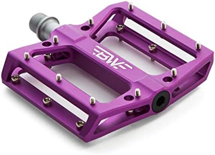 BW USA Berm Platform Bike Pedals - Lightweight Aluminum Flat Pedals for MTB and BMX - Purple