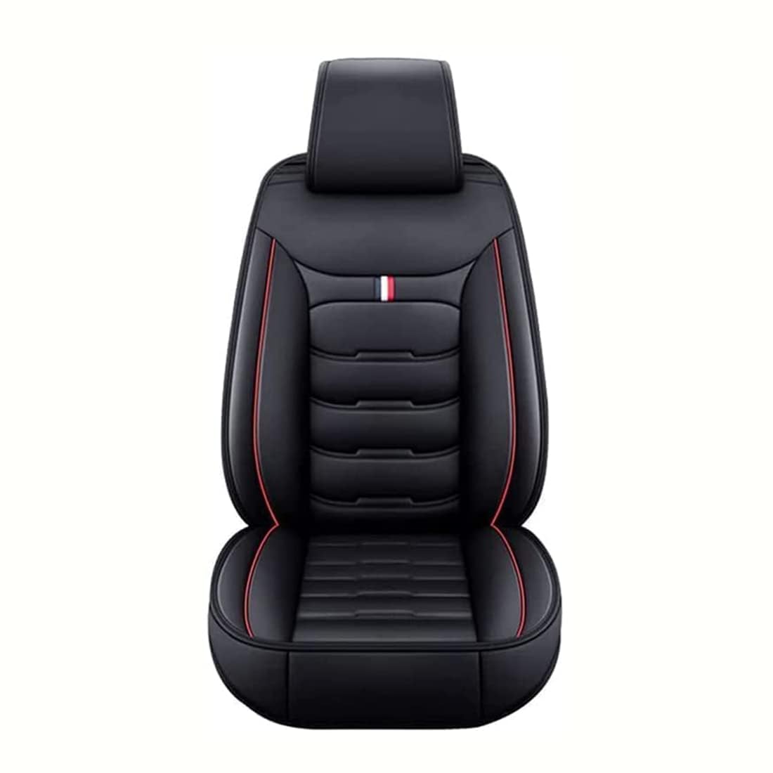 OTCPP Auto Sitzbezüge Set für Ford Kuga III 2019 2020 2021 2022 2023, Leder Autositzbezüge, Vorne Und Hinten Wasserdicht Auto Schonbezüge, Full Set Sitzbez Sitzschoner Zubehör,E Black+red