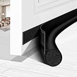 HomeProtect Door Draft Stopper 30 Inch, Weather Stripping with Strong Adhesive for Bedroom Essential Home Protection for 1.5 Gaps Interior Front Door Sweep for Bottom of Door,Easy to Install, Black