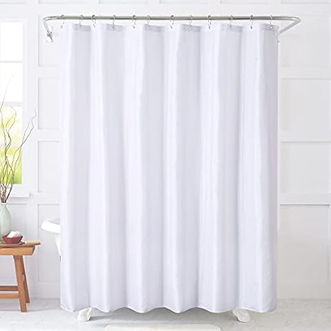 YOSTEV Fabric Bathroom Shower Curtain Liner,Waterproof Polyester Liner with Rust-Resistant Grommets and Magnets for Bathroom,Bathtub,Hotel,72 x 72 Inches,White Cover