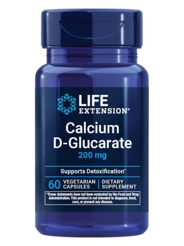 Life Extension Calcium D-Glucarate, 200 mg - Supports Detoxification, Helps Flush Out Unwanted Compounds – Gluten-Free, Non-GMO, Vegetarian – 60 Capsules - image 1